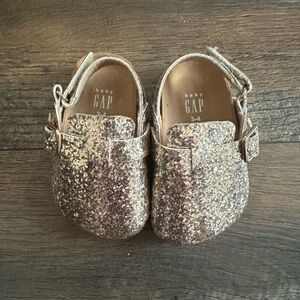 Baby Gap sparkly gold mules